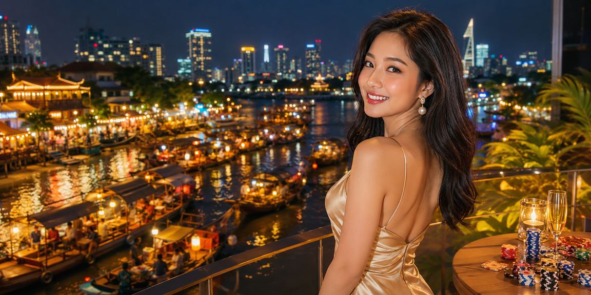 Người dùng đặt cược trực tuyến bên dòng sông Mekong thanh bình