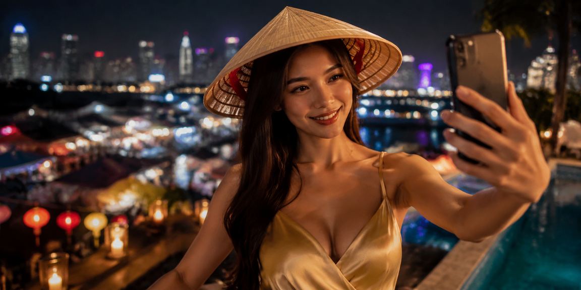 Thành viên VIP nhận thưởng tại Nha Trang với nón lá truyền thống