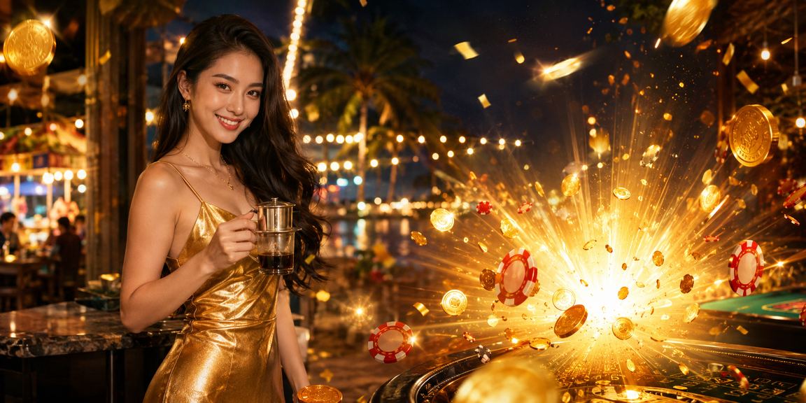 Người dùng thư giãn tại bãi biển Phú Quốc với điện thoại trên tay đặt kèo trực tuyến